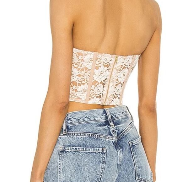 Bardot Womens Soft Peach Lace Bustier Size M - Picture 5 of 7